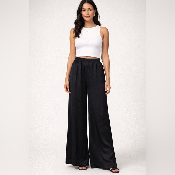 Pants - 269. Satin Pull-On High-Waisted Palazzo Dress Pants | NWOT | Wide Leg